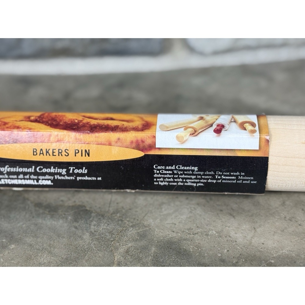 Fletchers' Mill Wood Bakers Rolling Pin - Professional Pastry & Dough Roller USA - Picture 5 of 12